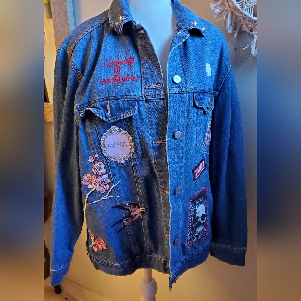 DIY Embroidered Patchwork Jean Jacket - image 1
